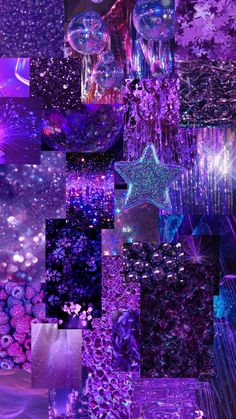 purple and blue images with stars, bubbles, and sparkles all over the place