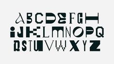 the alphabet is made up of different shapes and sizes, including letters that appear to be in