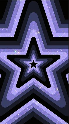 an abstract star pattern with stars in the middle and purple, black and white colors