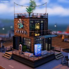 Sims 4 Industrial House, Sims 4 Industrial, Sims4 Houses, Ts4 Builds, Sims 4 Restaurant, Lotes The Sims 4, Industrial Cafe, Luxury Plan, Sims Houses