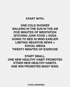 Don’t get caught up on the most recent supplement stack until you have the basics mastered. Start small but start asap! | Instagram Cold Shower, Sleep Training, Brain Health, Neuroscience, Junk Food, The Basics, Healthy Habits, Instagram