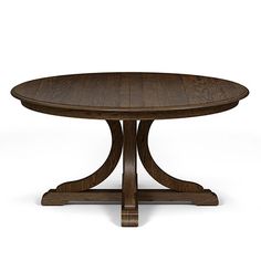 an oval wooden table with two leaves on the base