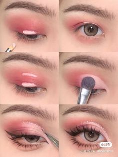 Membentuk Alis, Mekap Mata, Pink Eye Makeup, Doll Eye Makeup, Korean Eye Makeup, Makeup Artist Tips, Eye Makeup Pictures