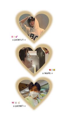 two heart shaped photos with the words i love you written on them in different languages