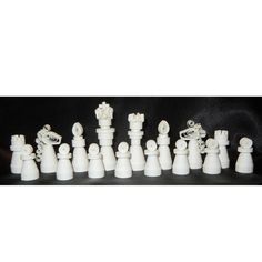 a chess set made out of white plastic