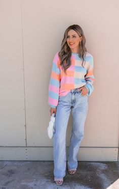 Women's Striped Color Block Sweater Joyful Striped Color Block Spring Sweater | S-XL ** PLEASE NOTE THESE WILL SHIP in 4-7 BUSINESS DAYS when they restock! 🌸 Spring into Stripes with Our Bubbly Colorblock Sweater! 🌈 Limited Edition - Grab Yours Now! ✨ Hey Trendsetters! Ready to add a pop of color to your spring wardrobe? Introducing our Striped Colorblock Sweater - because who says fashion can't be fun? 🌷 🌟 Key Features: 🎨 Vibrant Colorblock Stripes 🌸 Lightweight & Perfect for Spring 🌷 Li Millenial Pink, Color Blocking Outfits, Colorblock Sweater, Spring Sweater, Spring Wardrobe, Color Block Sweater, Cute Skirts, Top Collection, Stripes Design