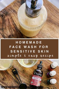 This all-natural homemade face wash for sensitive skin is perfect to add to your skincare routine! It’s a great go-to recipe that you can use year-round, and perfect for other skin types to use as well. Face Wash For Sensitive Skin, Homemade Face Wash