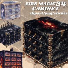 an advertisement for a game called fire magic 24 cabinet clipart / png sticker