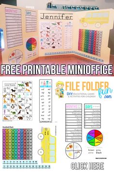 the free printable mini - fie folder is on display in front of a computer