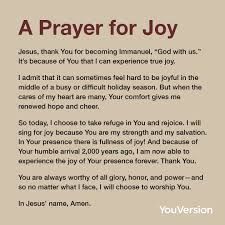 a prayer for joy with the words jesus, thank you for becoming immanuel