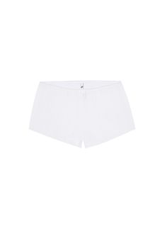 The Teeny Tiny Short White White Micro Shorts Outfit, White Mini Shorts, Summer Loungewear Boxer Briefs, Summer Fitted Boxer Briefs For Loungewear, Trendy Seamless Bottoms For Summer, Trendy Seamless Summer Bottoms, Summer Boxer Briefs For Daywear, Seamless Stretch Summer Boxer Briefs, Lightweight Stretch Seamless Boxer Briefs