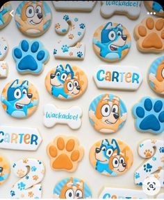 decorated cookies with cartoon characters on them