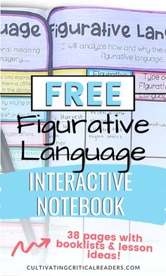 figurative-language-interactive-notebook-third-grade Figurative Language Lessons, Free Printable Preschool Worksheets, Free Worksheets For Kids, Language Arts Teacher, Balanced Literacy