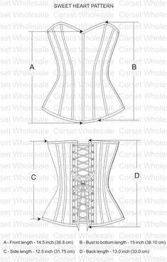 the front and back view of a women's corset