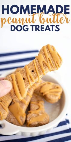 homemade peanut butter dog treats in a bowl