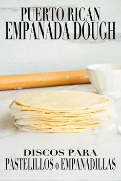 a stack of tortillas sitting on top of a white counter