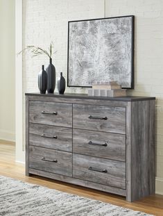 Bronyan Dark Gray Dresser - Ornate Home Spare Bed, Grey Dresser, Dresser And Mirror, Six Drawer Dresser, Queen Panel Beds, Grey Panels, Bedroom Panel, Neutral Shades, 6 Drawer Dresser