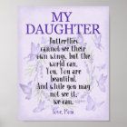 a cross stitch pattern with the words my daughter on it