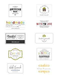 the logos for handmade are all different colors and sizes, but one is white