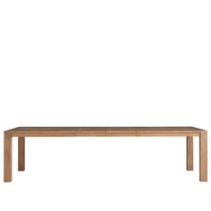 the table is made from wood and has two long legs