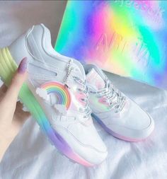 Rave Shoes, Rainbow Shoes, Kawaii Shoes, Crazy Shoes, Pretty Shoes, Dream Shoes, Custom Shoes, Nike Air Force Sneaker, Vans Shoes