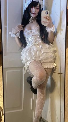 Goth Bloomers Outfit, White Gothic Outfit, Dark Angelic Aesthetic, White Goth Outfit, 2025 Outfits, Goth Outfit Inspo, Angelic Aesthetic, Vintage Fashion Sketches, Gothic Outfit