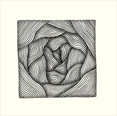 an abstract drawing in black and white with wavy lines on the bottom half of it