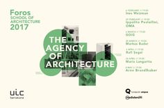 an advertisement for the agency of architecture, with green and white squares on it's side