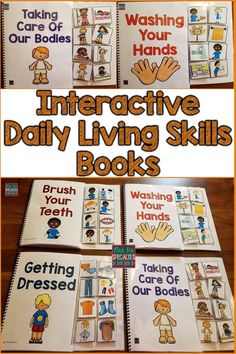 interactive daily living skills books for kids to use in their homes and classroom activities, such as