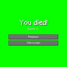 an old - school computer game with the words you died in green and black on it