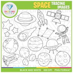 This Space Tracing Clipart Set contains 14 illustrations. The images have bold black tracing lines, for easy resizing, and white filling.This set is also part of Surprise Tracing Image Clipart Growing Bundle.What's included in this set?Alien headAsteroidsAstronautCometConstellationEarthMoonPlanetSatelliteSaturnSpace ShuttleSpaceshipStarsU.F.O.All images in this Space Tracing Clipart have a 300 dpi resolution with a transparent background, to get crisp images in your projects!This product comes a Tracing Lines, Space Images, Bold Black, Transparent Background, Resolution, Clip Art, Illustrations, Black And White, White