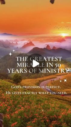 the greatest miralen in 50 years of history god's provisions is perfect he gives exactly what you need