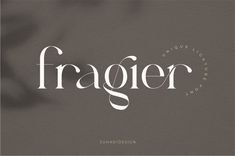 the word frager written in white on a gray background with some leaves around it