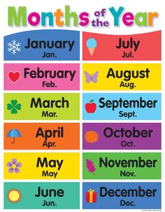 months of the year poster for kids to print out and use on their own wall