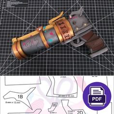 Jinx's Gun Arcane Template | Etsy Jinx Cosplay Tutorial, Jinx Props, Arcane Crafts, Arcane Diy, Cosplay Jinx, Pac E Mike, Jinx Cosplay, Jinx Arcane, Clever Halloween Costumes