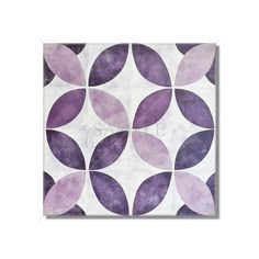 a purple and white tile with circles on it