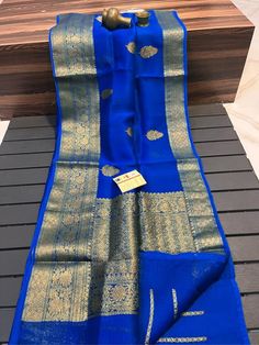 Handmade designer saree for women Elegant Blue Pre-draped Saree With Zari Weaving, Designer Semi-stitched Blue Saree, Designer Blue Semi-stitched Saree, Blue Semi-stitched Designer Saree, Designer Blue Unstitched Saree, Designer Unstitched Blue Saree, Designer Blue Katan Silk Dupatta, Blue Katan Silk Designer Dupatta, Designer Blue Pre-draped Saree With Zari Weaving