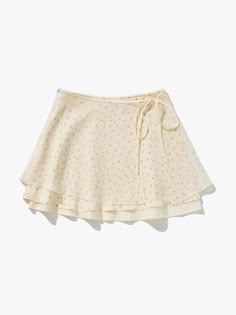 Soft and drapery, this relaxed fit mini skirt features layered panels and is accentuated with ditsy flower pattern throughout. Pair yours with various tops for a romantic mood. - Airy, breathable texture- Flare silhouette in mini length- Side zip fastenings- Adjustable strap detail at waist- Voluminous layered hem Feminine Cotton Mini Skirt, Cute Skirts Aesthetic, Sew Mini Skirt, Cotton Skirt Pattern, Feminine Flowy Mini Skirt With Lace Trim, Vintage Mini Skirt With Flowy Design, Feminine Mini Skirt With Lace Trim, Layered Skirt Pattern, Flower Skirts