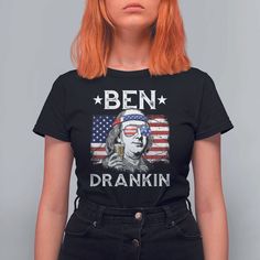 Funny 4th Of July Drinking T Shirt For Women Ben Drankin Beer Mug American FlagOur Women T-Shirts are custom-made to order and handcrafted to the highest quality standards. ----Product Details---- 5.3 oz, 100% cotton. Semi-fitted style. 1/2'' rib collar. Taped neck and shoulders. Cap sleeves. Double-needle sleeve and bottom hems. Side seams. Processing time: 1 - 5 business days. Shipping time: 3 - 7 business days. Made in the United States. ----Care Instruction---- Machine wash cold. Non-chlorine: bleach as needed. Tumble dry medium. Do not iron. Do not dry clean. ----Note---- Please refer to the SIZE CHART for accurate sizing, and allow a slight ±1 inch difference due to manual measurement. Colors may slightly vary due to different lighting conditions. The final product's design may sligh Funny 4th Of July, Fitted Style, Women T Shirts, T Shirt For Women, Shirt For Women, Beer Mug, American Flag, 4th Of July, Cap Sleeves