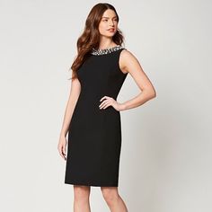 Calvin Klein Crepe Pearl Neckline Sleeveless Sheath Dress. Very Chic Little Black Dress! New With Tags Size 4 - 38” Shoulder To Hemline From Calvin Klein, This Dress Features: Crepe Fabrication Round Pearl Trim Neckline Sleeveless Zipper Back Closure Approx. 37.5" Center Back Length Polyester/Rayon/Spandex Dry Clean Elegant Sleeveless Stretch Dress By Calvin Klein, Elegant Stretch Sleeveless Dress By Calvin Klein, Elegant Sleeveless Calvin Klein Dresses, Elegant Calvin Klein Stretch Sleeveless Dress, Calvin Klein Elegant Sleeveless Formal Dress, Calvin Klein Sleeveless Knee-length Party Dress, Elegant Black Sleeveless Calvin Klein Dress, Chic Calvin Klein Sleeveless Dress For Workwear, White Knit Sweater Dress