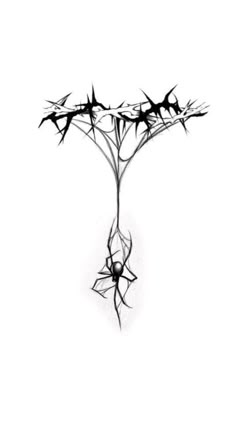 a black and white drawing of a tree branch