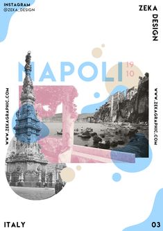 the cover of an italian book with images of buildings and people on it, including a clock tower