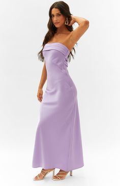 Blue Midi Dress Formal, Lilac Maxi Dress, Gorgeous Maxi Dresses, Prom Midi Dress, Semi Formal Dresses, Cocktail Event, Dress Inspo, Strapless Tops, Long Crop Top