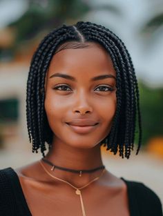 Short Hair Braid Ideas, Braid Styles For Short Hair, Hair Braid Ideas, Box Braids Bob, Crown Braids, Elegant Crown, Side Braids, Bob Braids Hairstyles, Long Face Haircuts