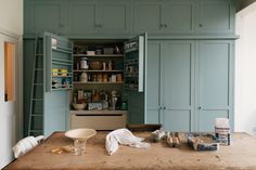 the kitchen is clean and ready to be used as a storage area for food items