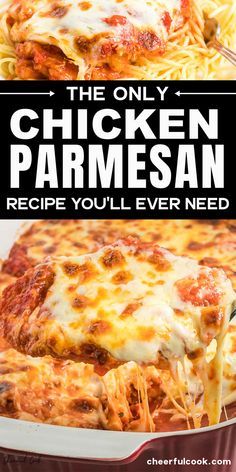 the only chicken parmesan recipe you'll ever need is cheesy