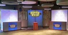 the family food show is set up in an empty room