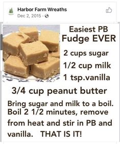 a recipe for fudge ever is shown on the screen