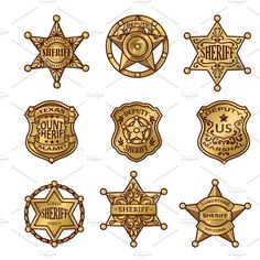 six police badges and emblems - miscellaneous objects