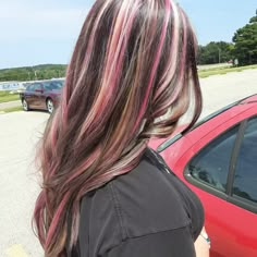 Hair Dye Inspo Highlights, Neapolitan Hair Highlights, Neopolitan Curly Hair, Neoploaton Hair, Nepolian Hair, Dye Hair Inspiration